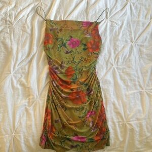 Olive green summer dress